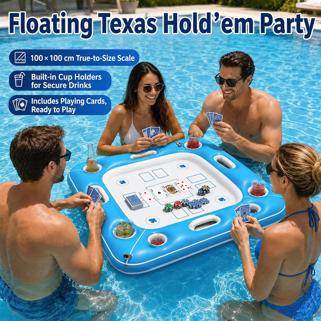 Schwimmender Spieltisch, Schwimmender Kartentisch für Pool, Aufblasbarer Kartentisch Wasser, Aufblas