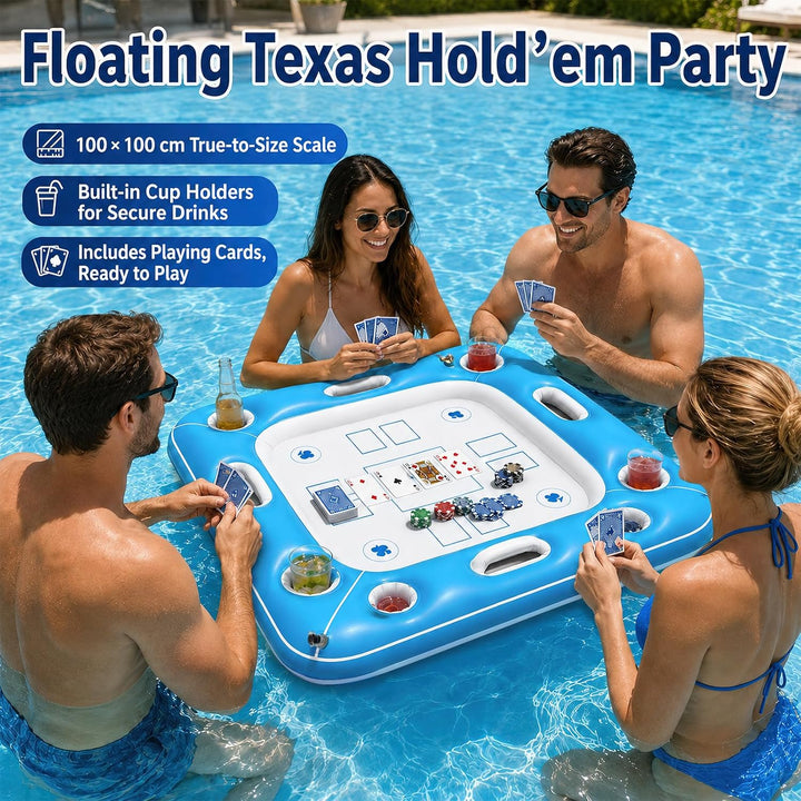 Schwimmender Spieltisch, Schwimmender Kartentisch für Pool, Aufblasbarer Kartentisch Wasser, Aufblas