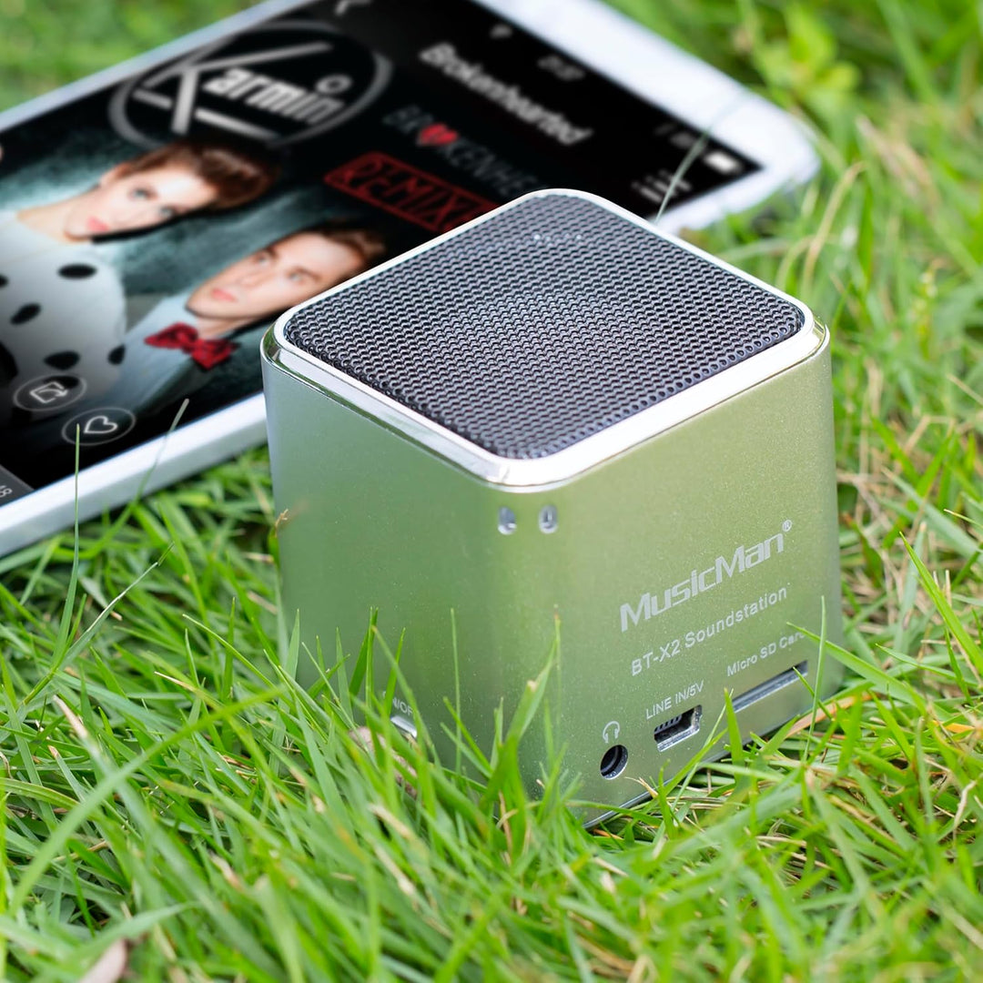 MusicMan mini Wireless Soundstation BT-X2 (MP3 Player, Bluetooth) silber Musicman BT-X2 Single silbe