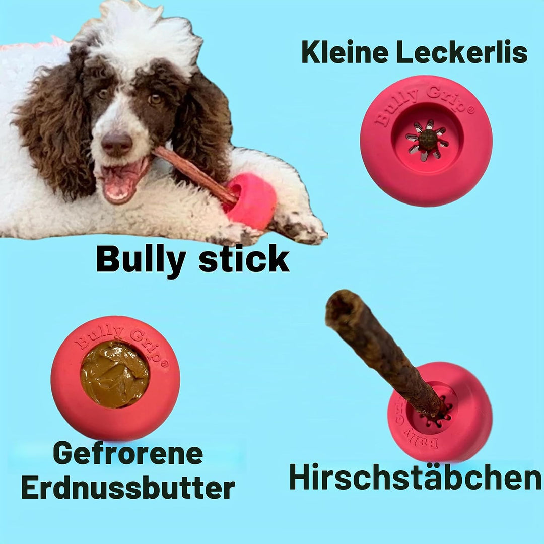 Bully Stick Halter - Grösse Klein Interaktives Hundespielzeug, Slow Feeder, Leckerli-Spender, Kauspi