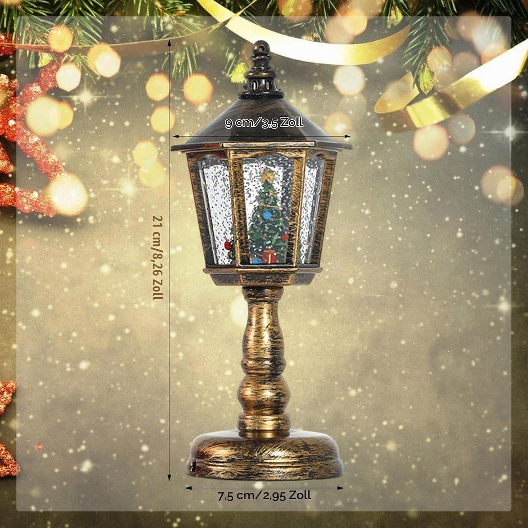Weihnachtsdeko Laterne, Weihnachts Schneekugel Laterne mit Musik, Weihnachten Deko, Weihnachtslatern