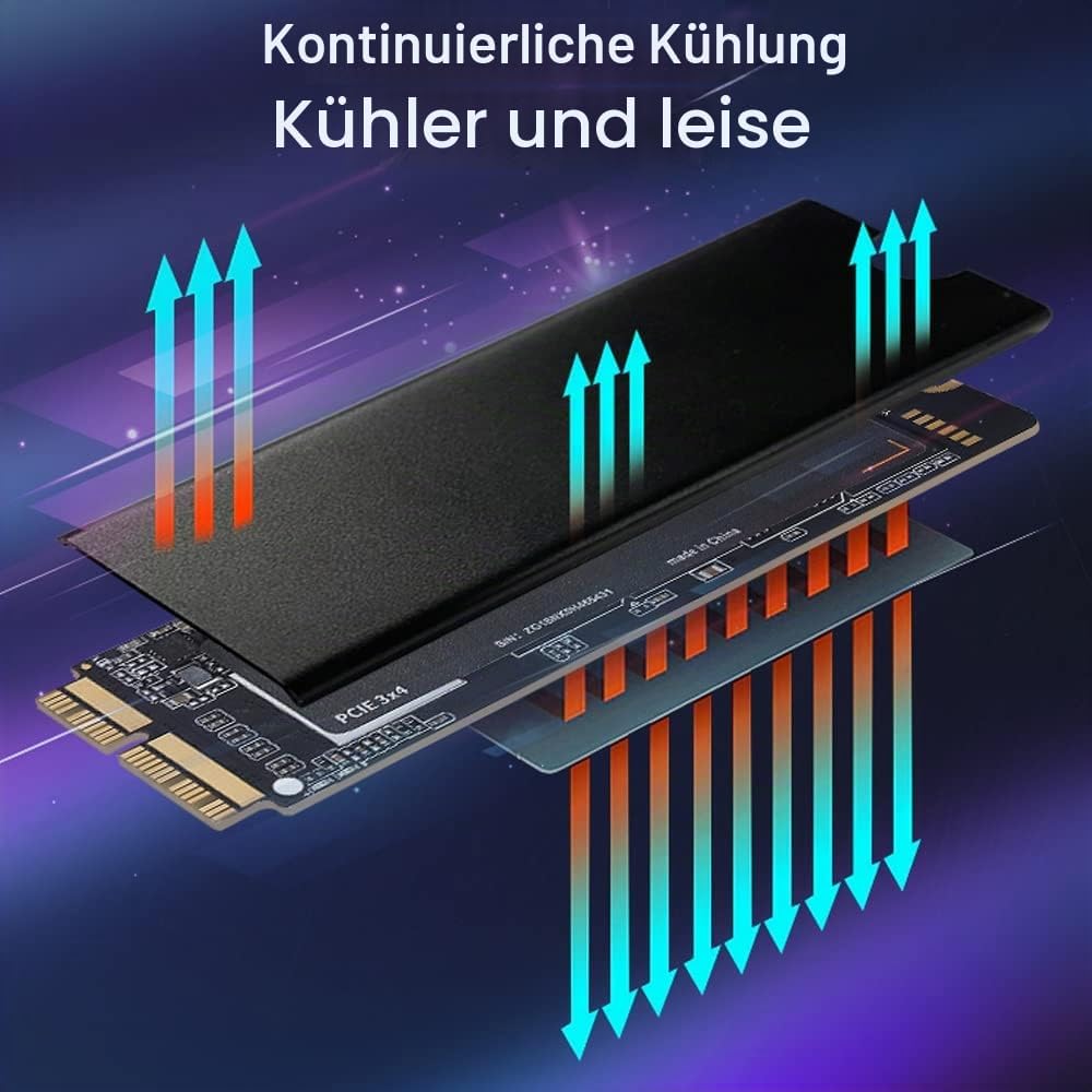 Dogfish 1TB 1000GB SSD für MacBook M.2 2280 NVMe PCIe Gen3x4, interner Solid State Drive Upgrade für
