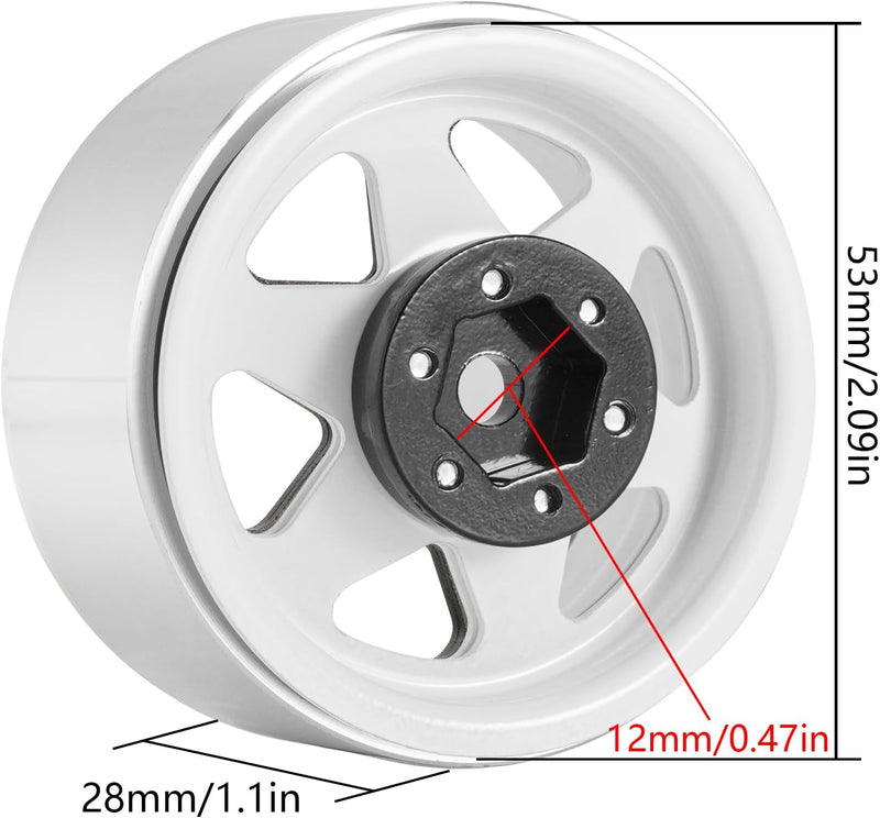 INJORA 1.9 Beadlock Felge Offset -8.9mm Metall Deep Dish Nabe für 1/10 RC Crawler Car TRX4 Axial SCX