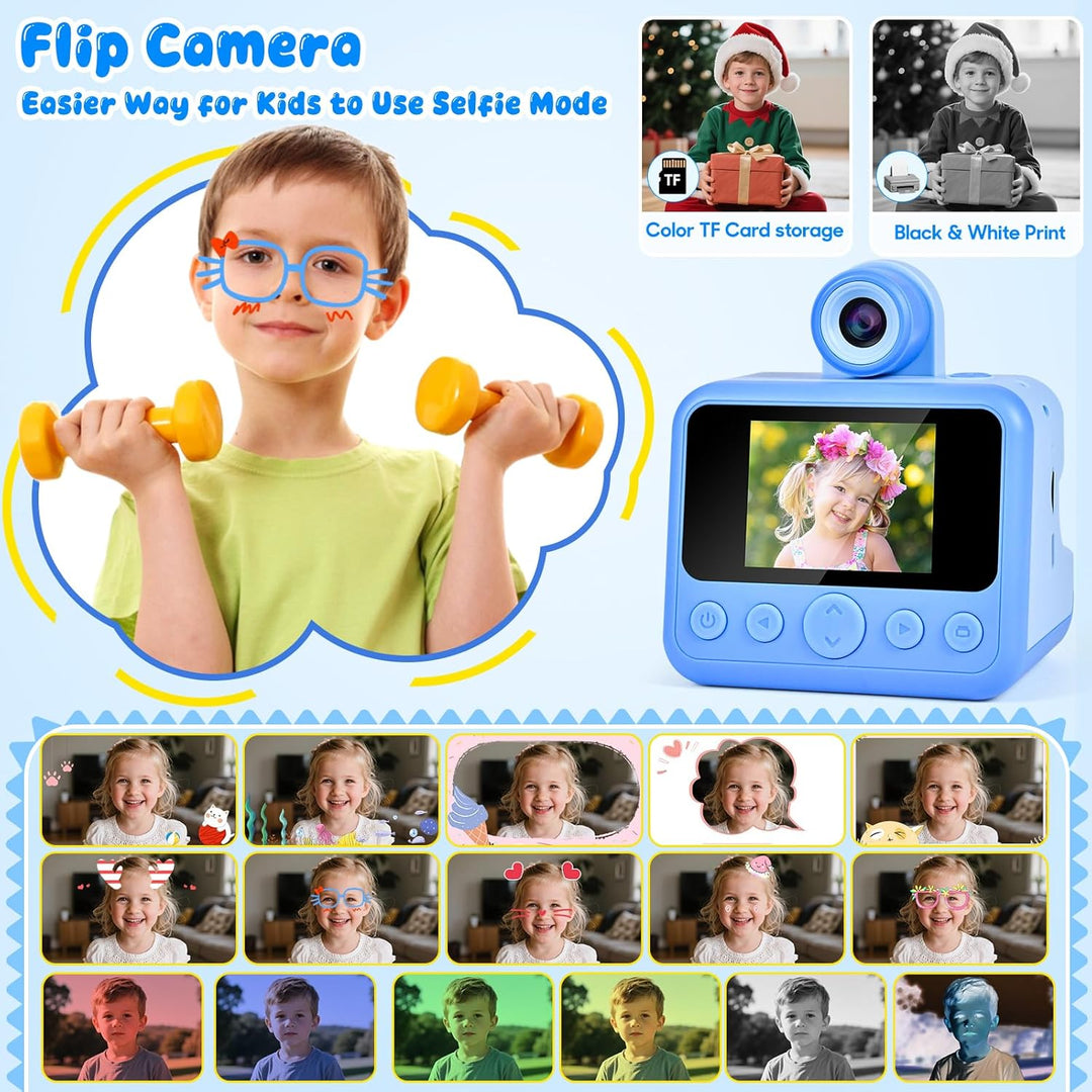 Sofortbildkamera Kinderkamera – 1080P 2,4 Zoll Digitalkamera Kinder Mit Kameratasche, 32GB Karte & D