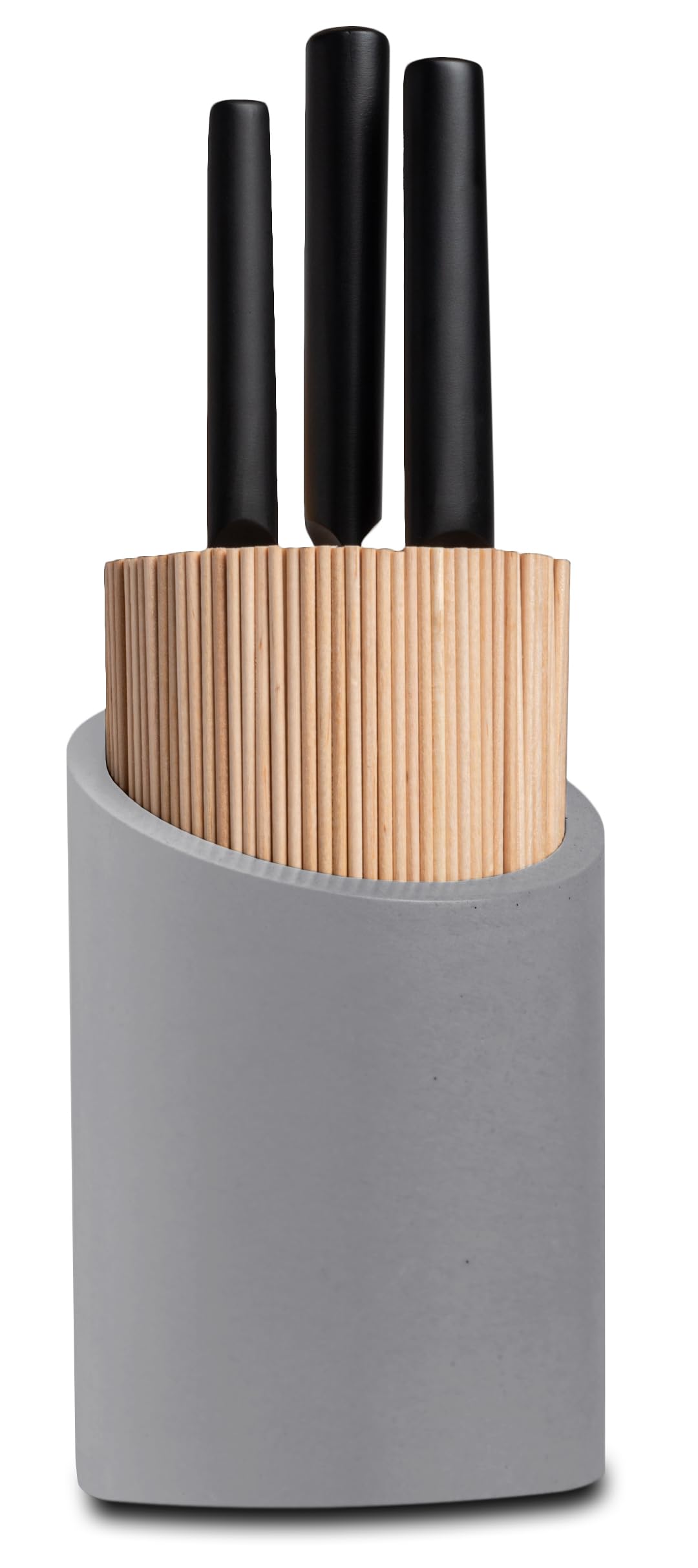 Messerblock Messerhalter aus Beton | Rund | 21 x 12cm | Handarbeit von GRAURAUM, Messerblock