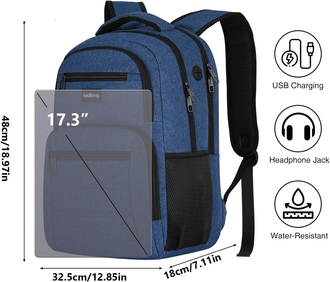 Rucksack Herren Arbeit Laptop Rucksack 17.3 Zoll mit USB Ladeanschluss Business Reisen Notebook Schu