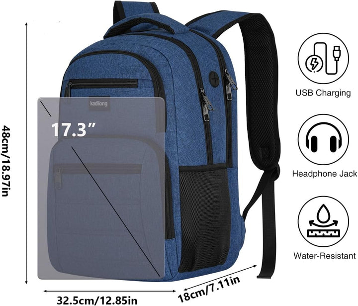 Rucksack Herren Arbeit Laptop Rucksack 17.3 Zoll mit USB Ladeanschluss Business Reisen Notebook Schu