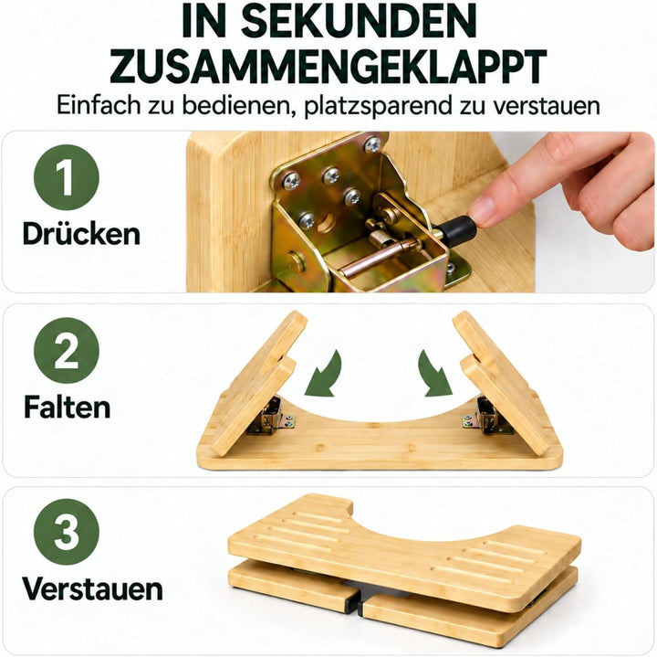 Toilettenhocker Klappbar aus Natürlichem Bambus, WC Hocker, Toilettenhocker