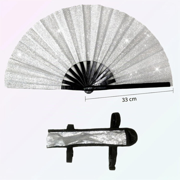 baotongle Grosse Glitzer Faltbare Seide Hand Fächer Chinesischer Tai Chi Faltender Handfächer Nylon