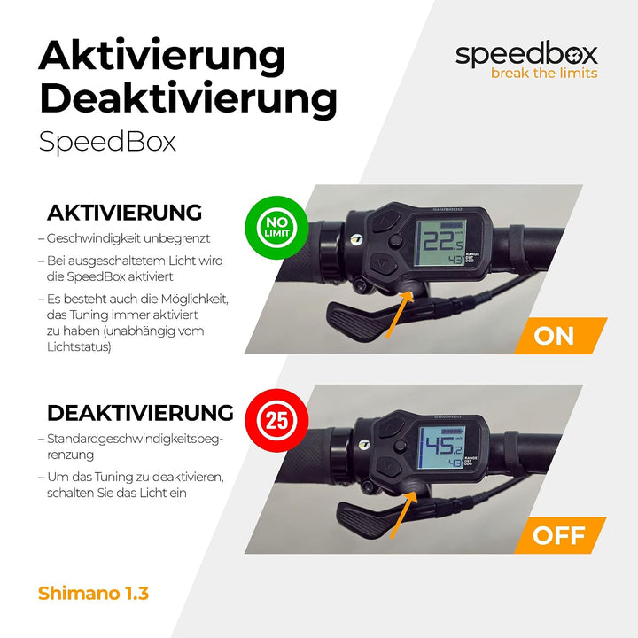 SPEEDBOX 1.3 B.Tuning Bluetooth für Shimano EP8 + E-Tube Port Di2 + Satellite System kompatibel E-Bi