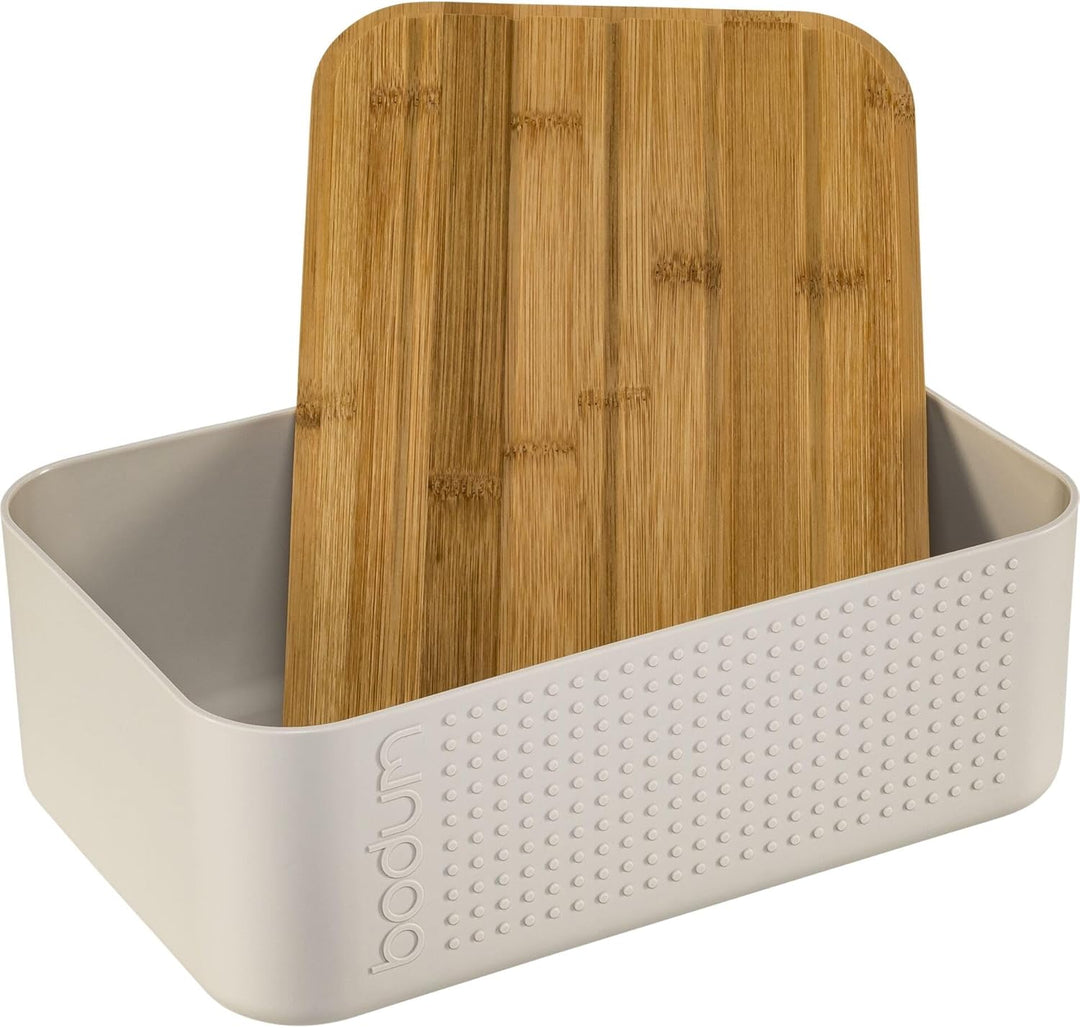 Bodum 11740-913 Bistro Brotkasten klein Brotkasten, Kunststoff, Holz, Weiss, 19.399999999999999 x 29