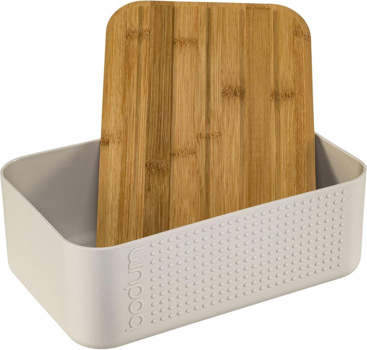 Bodum 11740-913 Bistro Brotkasten klein Brotkasten, Kunststoff, Holz, Weiss, 19.399999999999999 x 29