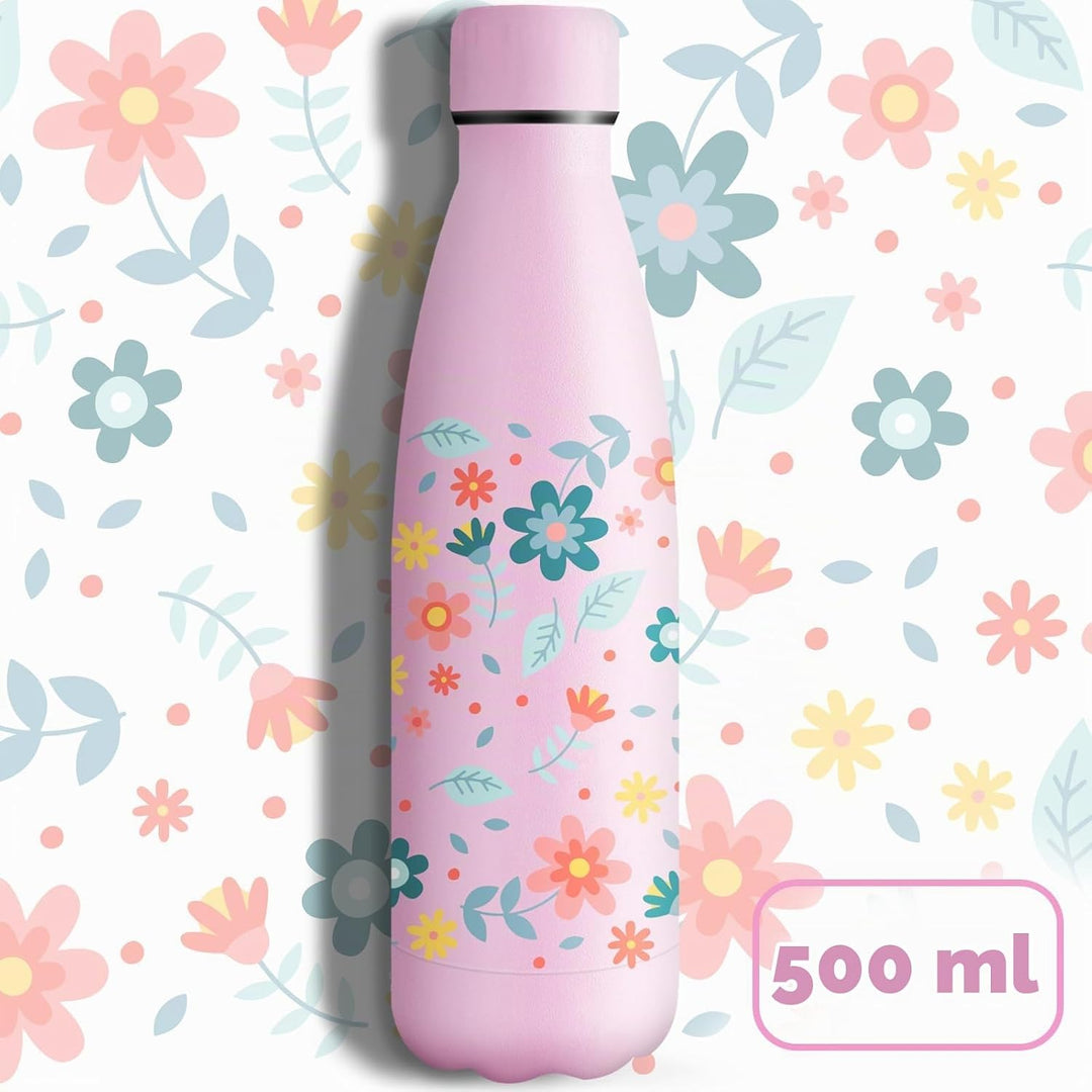 HoneyHolly Edelstahl Trinkflasche, 500ml BPA-frei, Thermosflasche, Isolierflasche Doppelwandige, Was