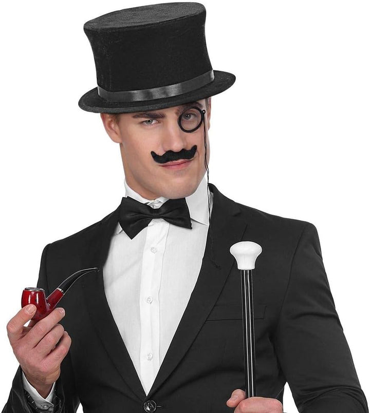 shoperama Samt-Zylinder klappbar Schwarz Damen Herren Gr. 57-60 Chapeau Claque Klappzylinder Hut Zau