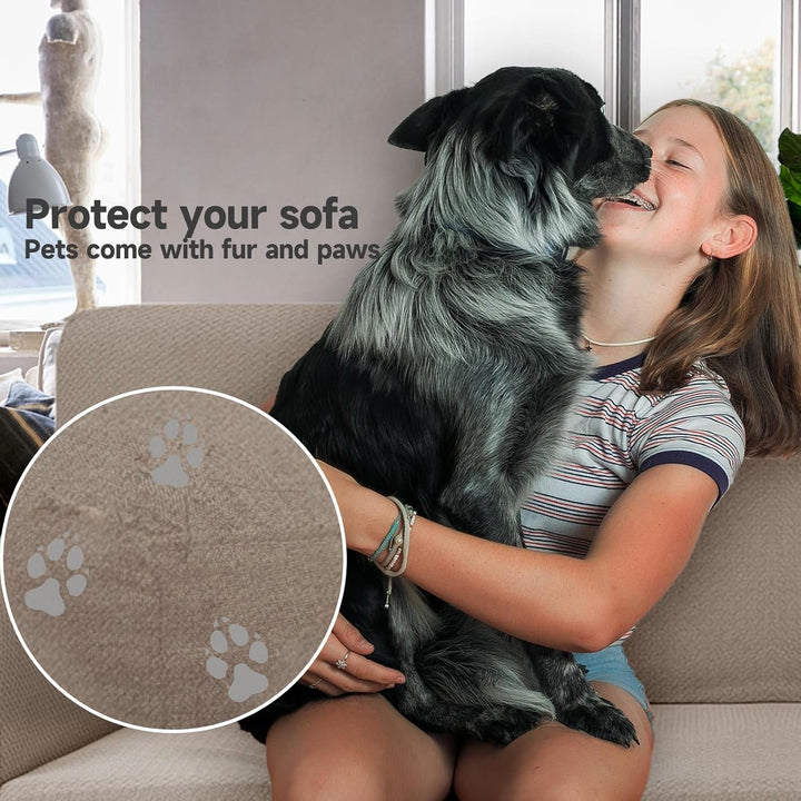 Ystyle Sofa überzug 2 Sitzer Mit Armlehne, Stretch Sofabezug rutschfest, Modern Sofa Cover Für Hunde