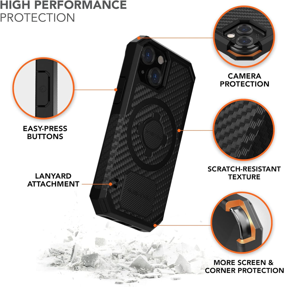 Rokform - iPhone 13 Mini Hülle, Rugged Series, Dual Magnet Plus MagSafe kompatibel, magnetische Schu