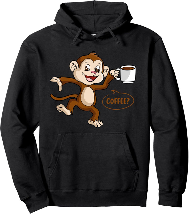 Affen und Kaffee Ironisch Müder Affe Koffein Pullover Hoodie