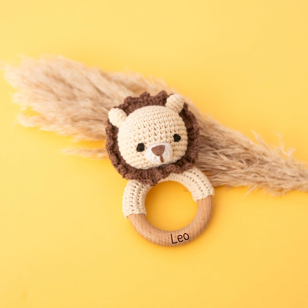Bärenfreunde® - Personalisierter Beissring Baby - Niedlicher Greifling für Baby&