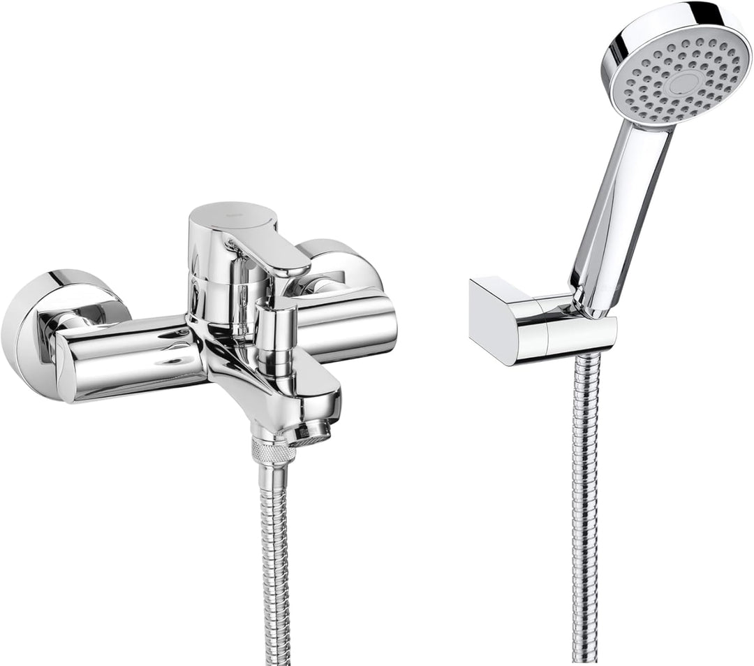 Roca A5A0109C02 Einhebelmischer und Handbrause, automatische Umschaltung, Handbrauseschlauch mit Län
