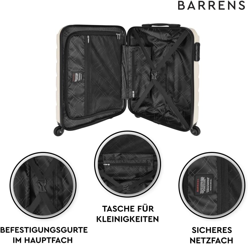 BARRENS Kabinenkoffer | Kabinengepäck | 55x39x20cm | 34 L | ABS-Material | Chiffrierschloss Reisekof