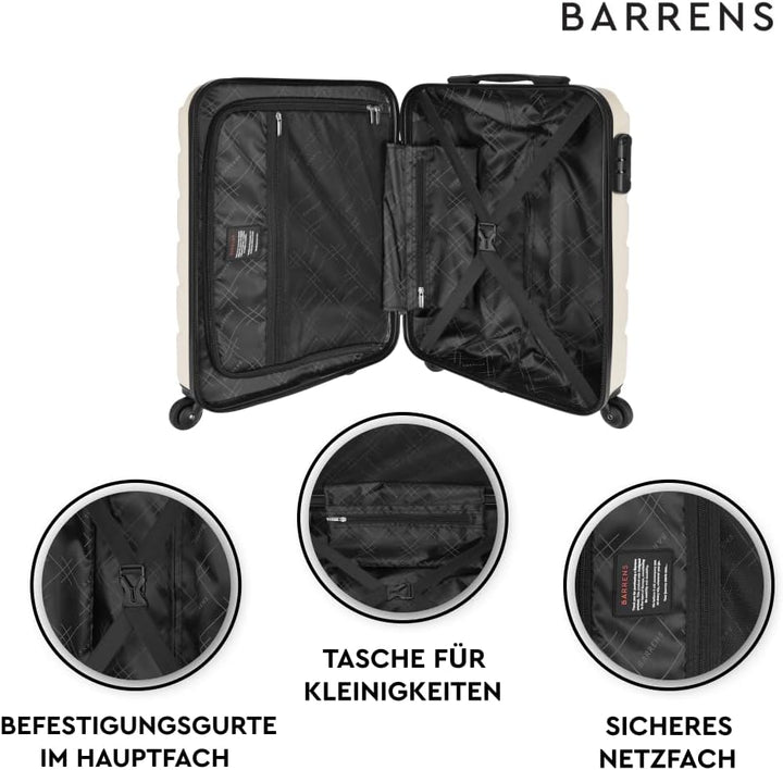 BARRENS Kabinenkoffer | Kabinengepäck | 55x39x20cm | 34 L | ABS-Material | Chiffrierschloss Reisekof