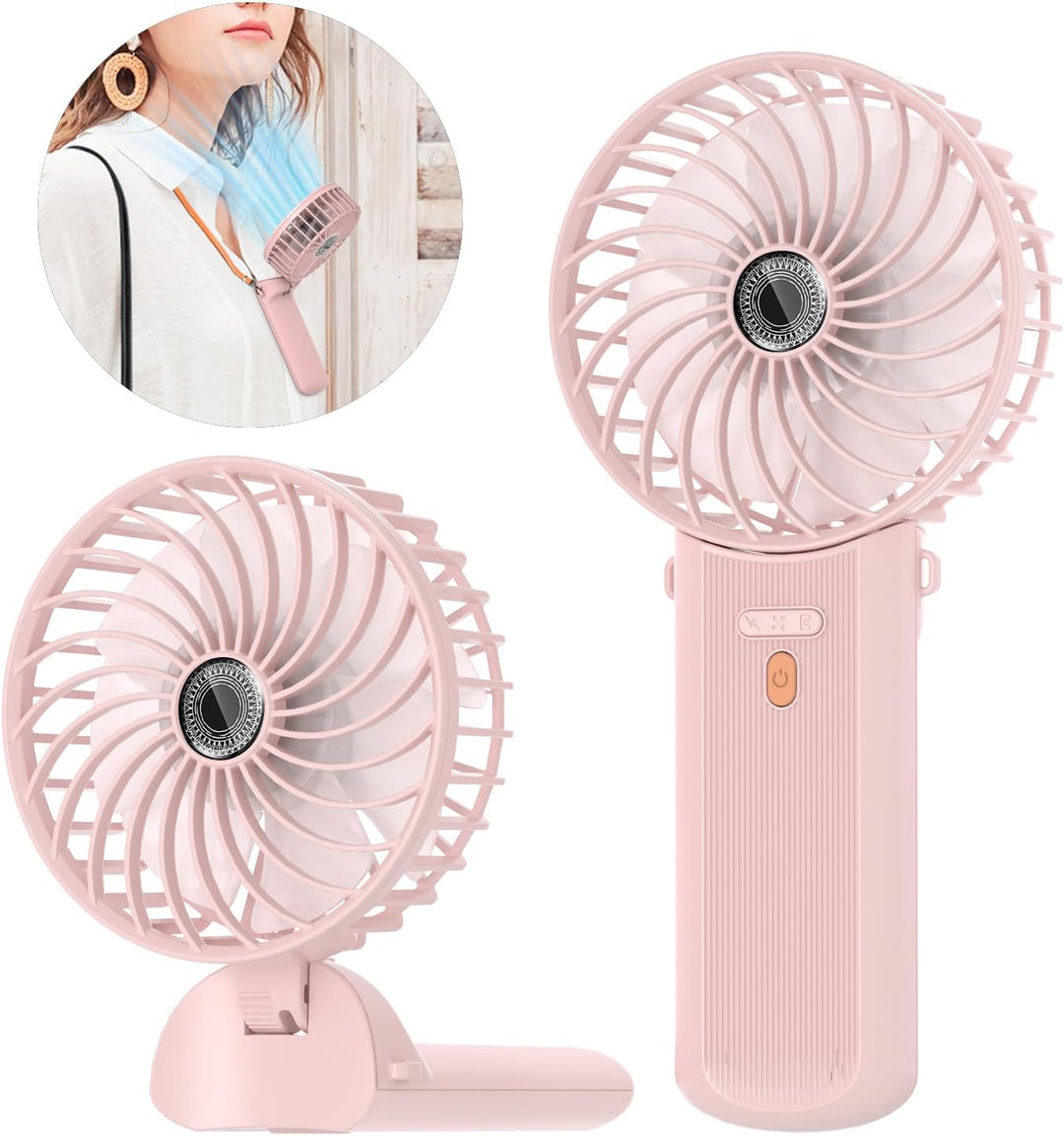 Lepwings Handventilator, Mini Ventilator USB Wiederaufladbar, 5,5-16 Std. Laufzeit, 4 Windgeschwindi