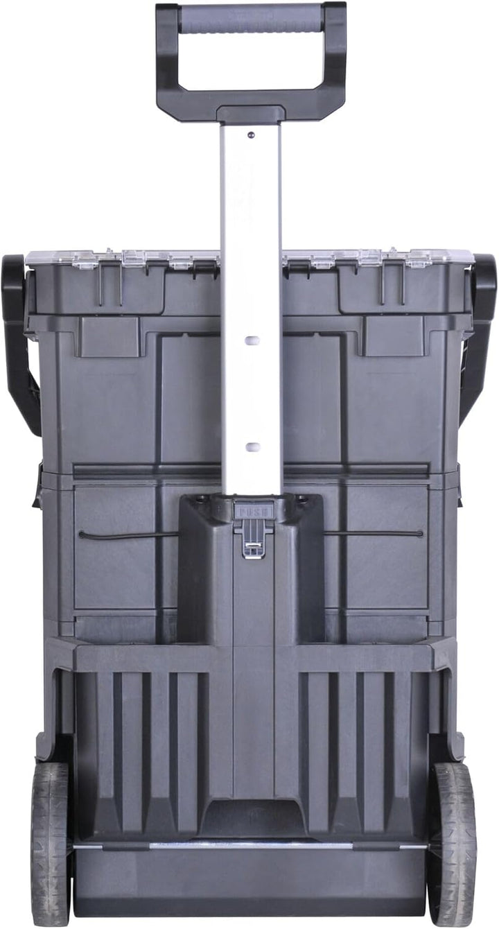 STANLEY 2in1 Rollende Werkstatt Werkzeugkoffer leer Werkzeugkasten (53 x 75.60 x 32 cm, Werkzeugtrag