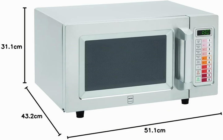 METRO Professional Mikrowelle GMW1125, Edelstahl, 51.1 x 43.2 x 31.1 cm, 25 L, 100 Programme, 60-Min