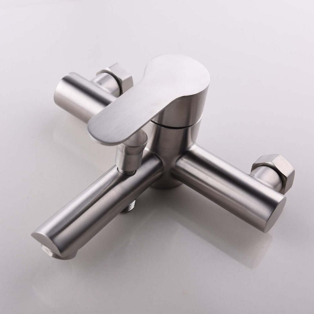 Tecmolog Einhebel Wannenmischer Brausearmaturen Aufputz Edelstahl Badewanne Wasserhahn Mischbatterie