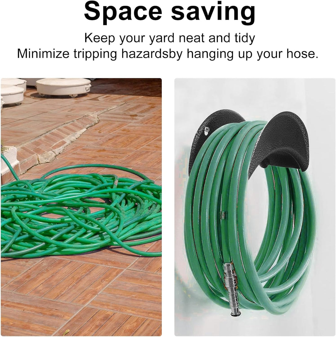 GARTOL Schlauchaufhänger aus Hartstahl, 2Stück Wandhalterung (Gartenschlauchhalter, Autoschlauch und