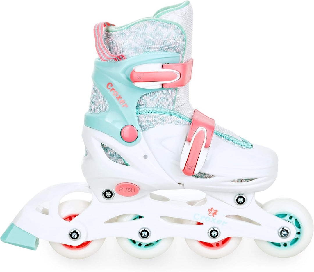 4in1 Inlineskates/Triskates/Rollschuhe/Schlittschuhe mit LED Leuchtrad verstellbar 26-29 (15,5cm-18c