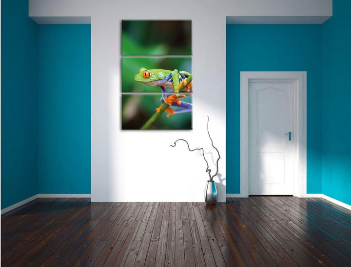 Pixxprint Eule mit Cupcake als Leinwandbild/Grösse: 3 Teilig (120x80) / Wandbild/Kunstdruck/fertig b