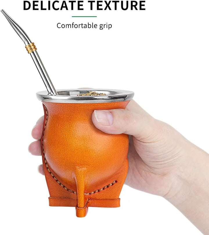 Argentinische Yerba Mate Tasse mit Keramik-Futter, Strohhalm, Tee-Kalabass, Tasse, eine Bombilla Mat