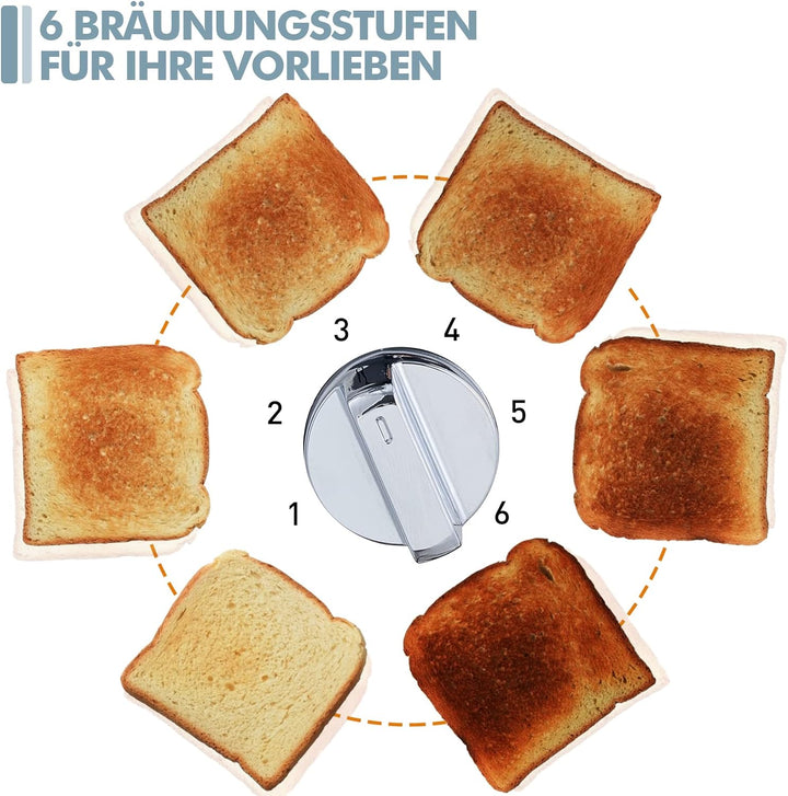 Toaster 4 Scheiben, CUSIMAX Toaster Edelstahl mit LED-Anzeige, 4 extra breite schlitze toaster schwa