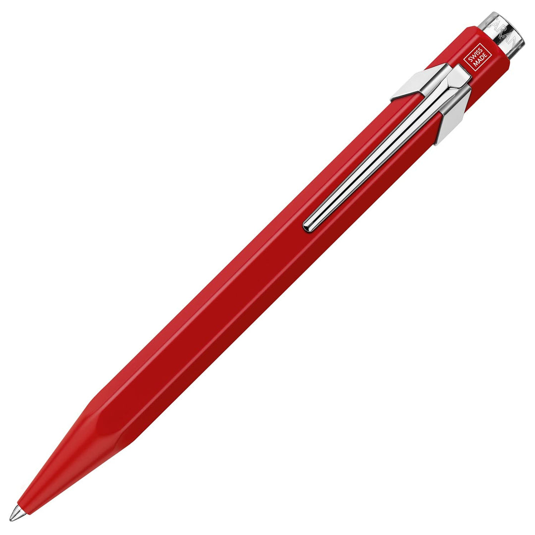 Caran d'Ache Kugelschreiber 849 Popline mit Etui Rot lackiert Strichstärke: M, Schriftfarbe: Blau, L