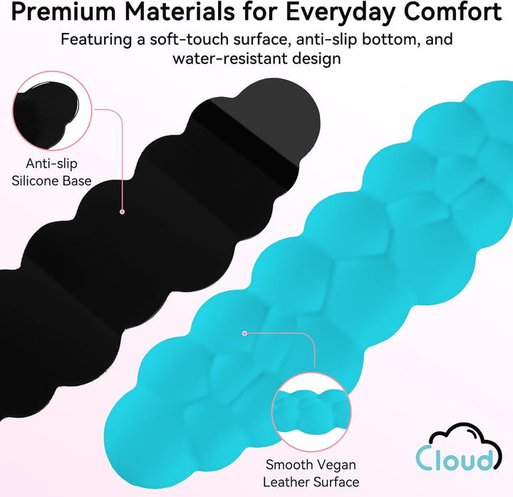 Memory‑Schaum Cloud Handballenauflage Tastatur‑Set, 4‑in‑1: Ergonomische Tastatur Handballenstütze &