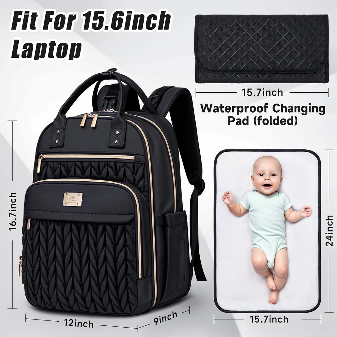 Wickeltaschen-Rucksack, stilvolle Baby-Wickeltasche, wasserdichter Reise-Wickelrucksack mit Wickelun