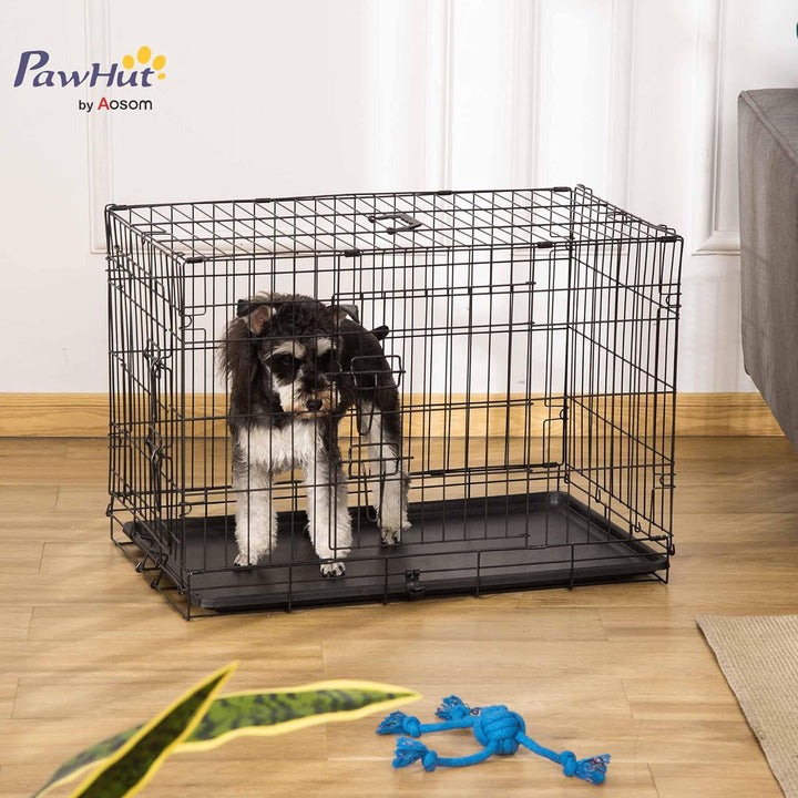 PawHut Hundekäfig Transportkäfig Drahtkäfig mit Gitter Hundebox Transportbox Kleintierkäfig Reisebox