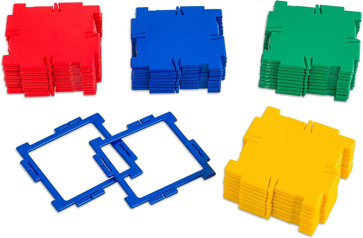 Polydron - Quadrate, 40 Stück - Geometrie Würfel Quader Bauteile Bausatz Bauset Nocolor, Nocolor