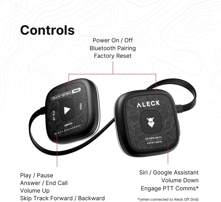 ALECK Snow Series Pro Universal Wireless Bluetooth Helm Lautsprecher Kopfhörer für Ski und Snowboard