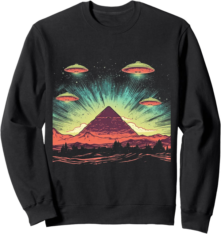 Retro UFO | Vintage Sci-Fi Fliegende Untertassen Pyramiden #20 Sweatshirt