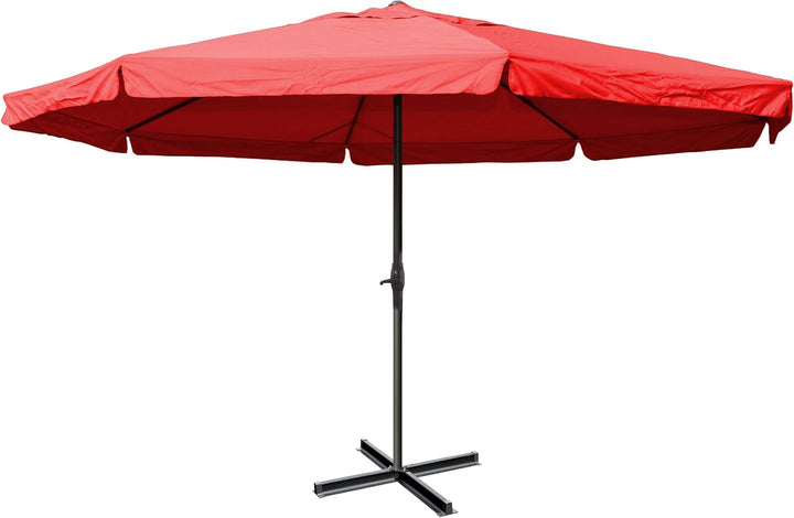 Sonnenschirm Meran Pro, Gastronomie Marktschirm mit Volant Ø 5m Polyester/Alu 28kg ohne Ständer Bord