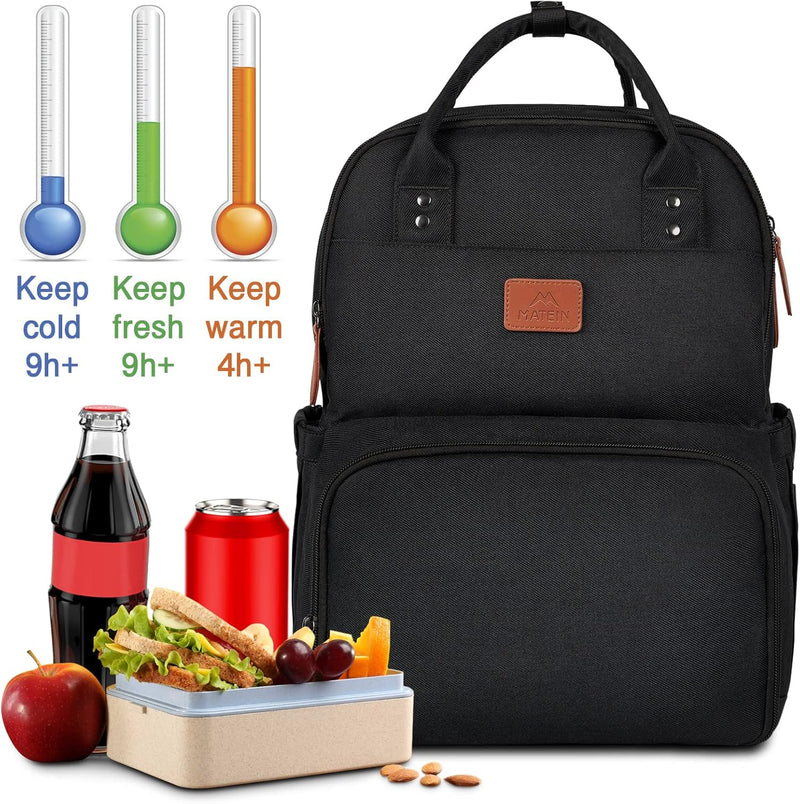 MATEIN Lunch Rucksack, Laptop Rucksack Herren 15,6 Zoll mit Isoliertes Kühlfach, Kühlrucksack mit US