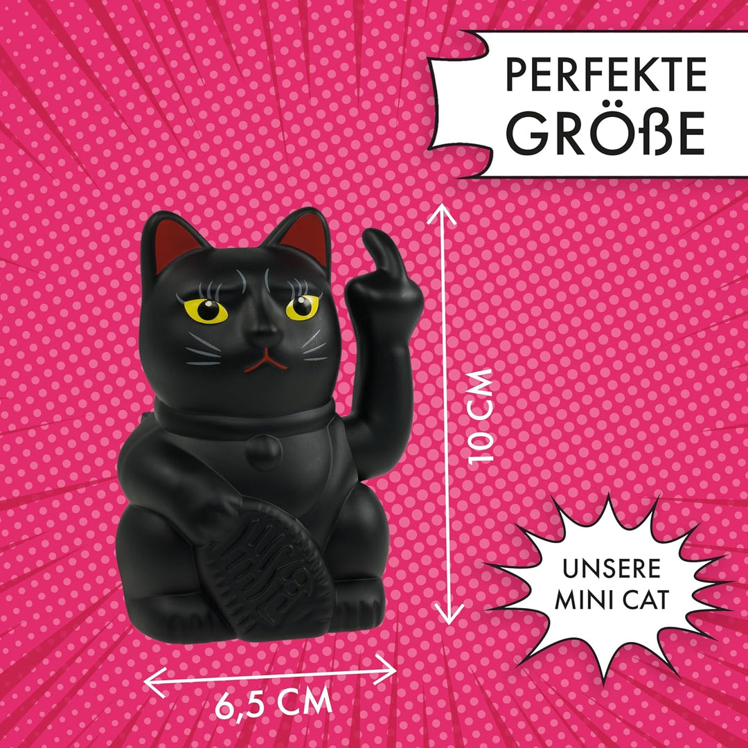 ANGRY CAT – Mini Winkekatze Lucky CAT SOLAR betrieben Lustige winkende Katze - japanische Winkkatze