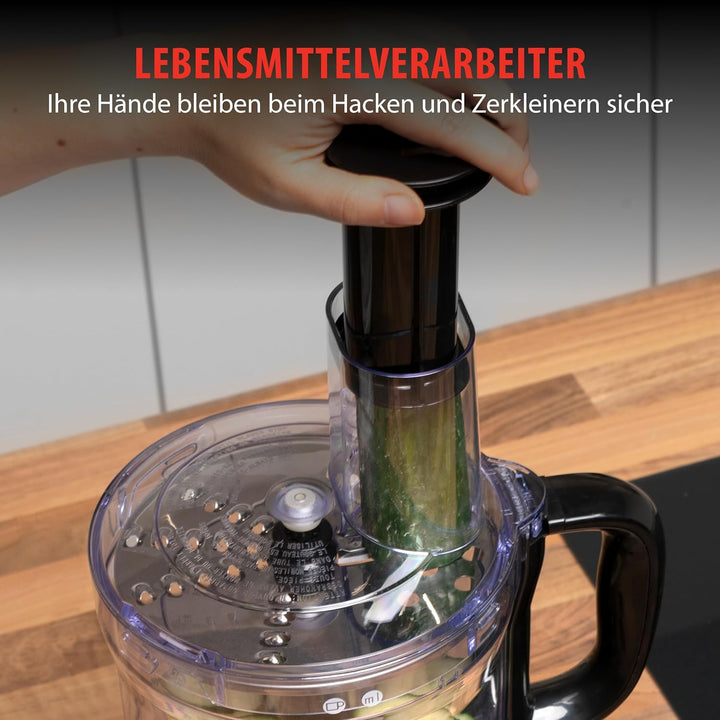 alpina 3-in-1 Küchenmaschine - 1L - 600W - Food Processor - 2 Geschwindigkeiten - Hacken, Schneiden