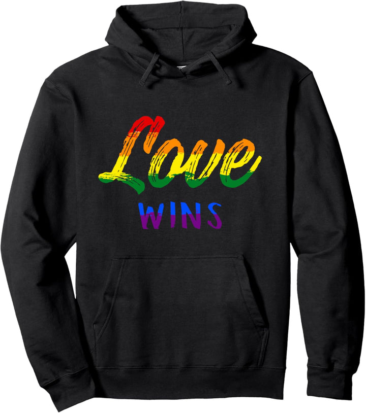 Liebe Gewinnt Schwul Homosexuell Lesbisch Regenbogen Pride Pullover Hoodie