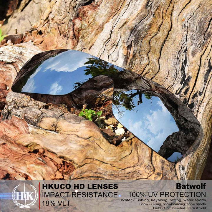 HKUCO Plus Mens Replacement Lenses For Oakley Batwolf Blue/Titanium/Emerald Green Sunglasses