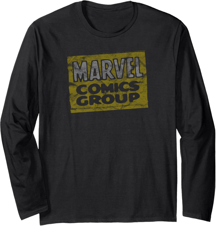 Marvel Comics Group Logo White Langarmshirt