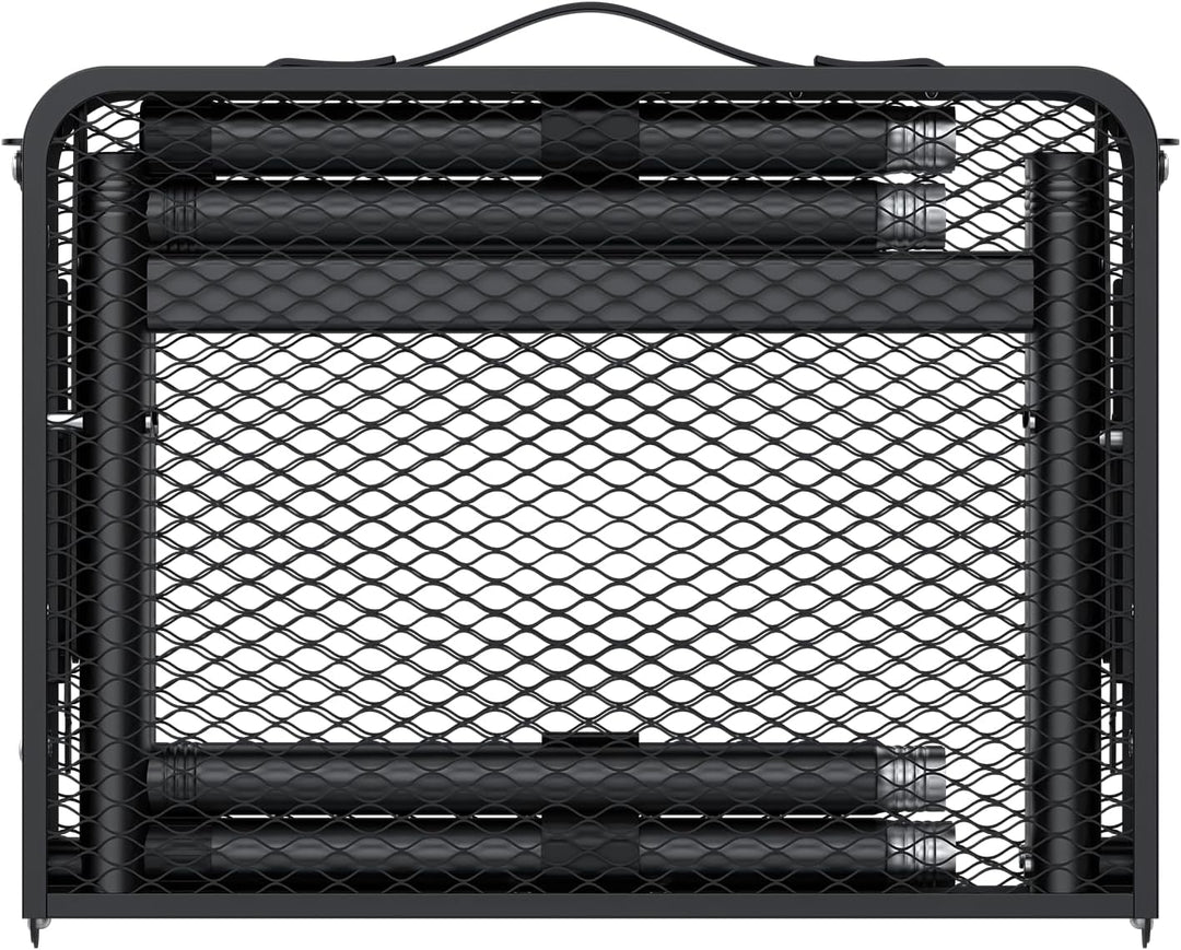 JiGiU Grilltisch 60x40cm Metallgitterplatte mit 3 Höhen & Aluminium Rahmen | Klapptisch Schwarz mit