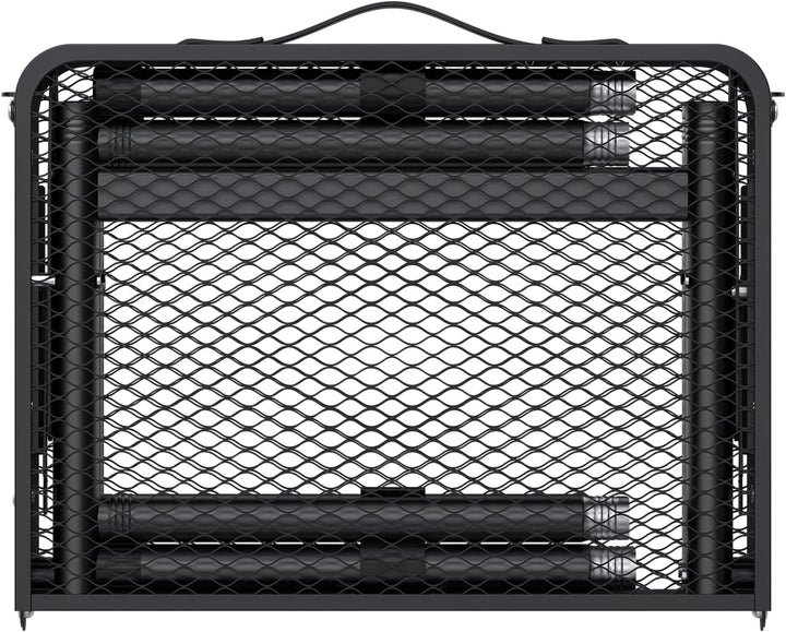 JiGiU Grilltisch 60x40cm Metallgitterplatte mit 3 Höhen & Aluminium Rahmen | Klapptisch Schwarz mit